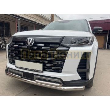 Защита переднего бампера двойная Папа Тюнинг d60/42 для CHANGAN CS95 2023-