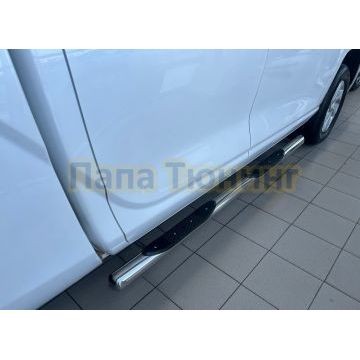 Пороги труба с проступью Папа Тюнинг d76 для Great Wall Poer KingKong 2023-