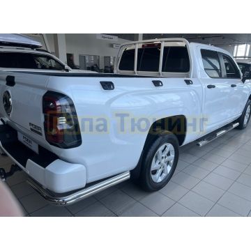 Пороги труба с проступью Папа Тюнинг d76 для Great Wall Poer KingKong 2023-