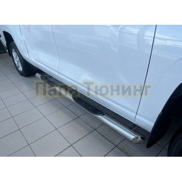 Пороги труба с проступью Папа Тюнинг d76 для Great Wall Poer KingKong 2023-