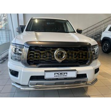 Защита переднего бампера двойная Папа Тюнинг d60/42 для Great Wall Poer KingKong 2023-