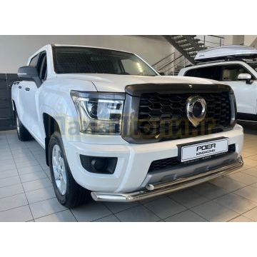 Защита переднего бампера двойная Папа Тюнинг d60/42 для Great Wall Poer KingKong 2023-