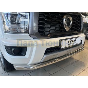 Защита переднего бампера  Папа Тюнинг d60 для Great Wall Poer KingKong 2023-