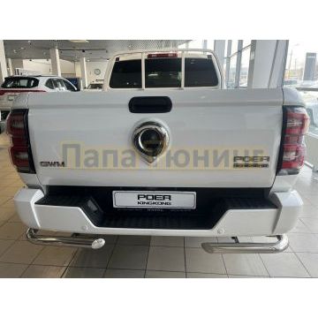 Защита заднего бампера  угловая  Папа Тюнинг d60 для Great Wall Poer KingKong 2023-