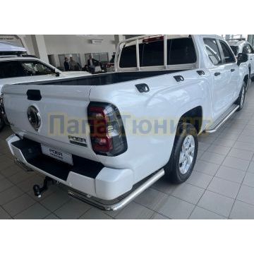 Защита заднего бампера  угловая Папа Тюнинг d60 для Great Wall Poer KingKong 2023-