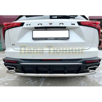 Защита заднего бампера   Папа Тюнинг d53 для HAVAL F7 2024-