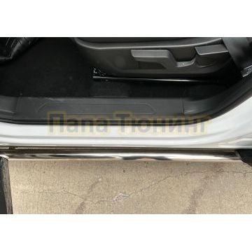 Защита штатного порога  Папа Тюнинг d53 для HAVAL F7 2024-