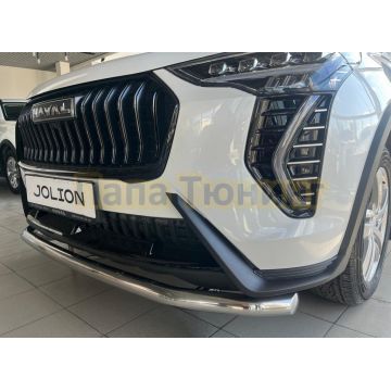 Защита переднего бампера с подгибами Папа Тюнинг d60 для Haval Jolion 2024-
