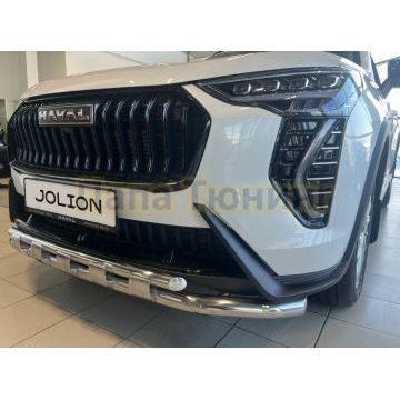 Защита переднего бампера двойная с перемычками Папа Тюнинг d60/42 для Haval Jolion 2024-