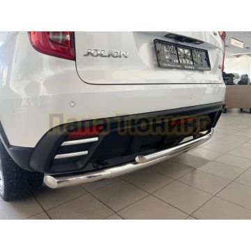 Защита заднего бампера  двойная  Папа Тюнинг d60/42 для Haval Jolion 2024-