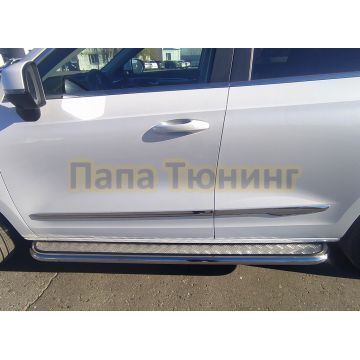 Пороги с накладным листом Папа Тюнинг d53 для Haval Jolion 2024-