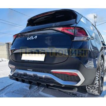 Защита заднего бампера двойная с перемычками Папа Тюнинг d60/42 для KIA Sportage 2022- комплектация GT-Line (кроме комплектации Style и X-Line)