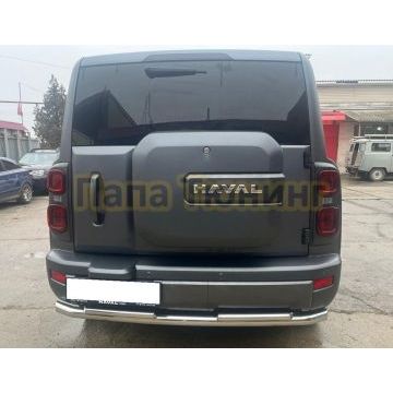 Защита заднего бампера двойная Папа Тюнинг d60/42 для HAVAL H9 2024-