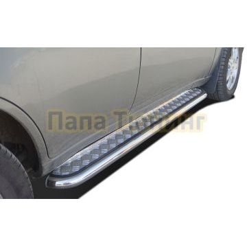 Пороги с накладным листом d53 для Chery Tiggo 2012-2016