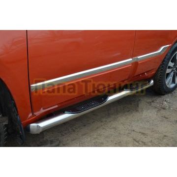 Пороги труба с проступью d76 для Chery Tiggo 3 2017-