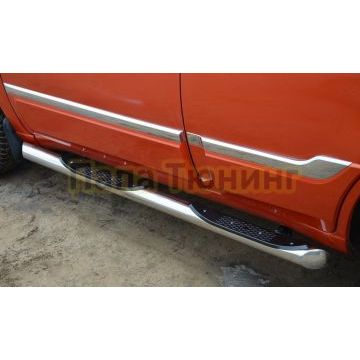 Пороги труба с проступью d76 для Chery Tiggo 3 2017-