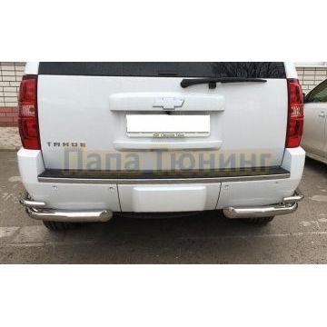 Защита заднего бампера угловая d76/42 для Chevrolet Tahoe 2007-2012