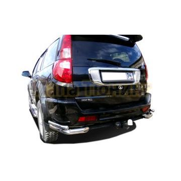 Защита заднего бампера угловая двойная d 60/42 для Great Wall Hover H3 2009-2014