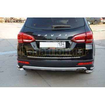 Защита заднего бампера угловая d60/42 для Haval H6 2017-