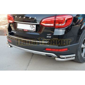 Защита заднего бампера угловая d60/42 для Haval H6 2017-