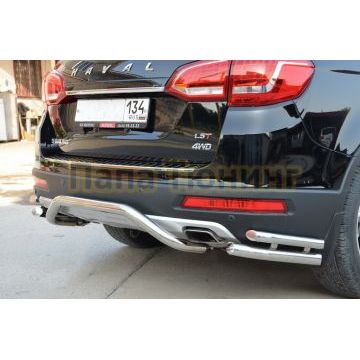 Защита заднего бампера угловая d60/42 для Haval H6 2017-