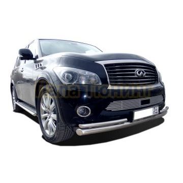 Защита переднего бампера двойная d76/42 для Infiniti QX56 2010-2013