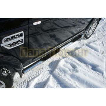 Пороги с проступью d76 Папа Тюнинг для Land Rover Discovery 4 2009-2016