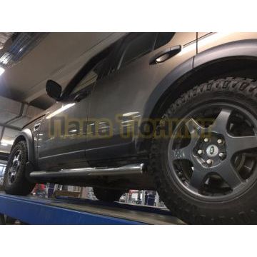 Пороги с проступью d76 Папа Тюнинг для Land Rover Discovery 4 2009-2016