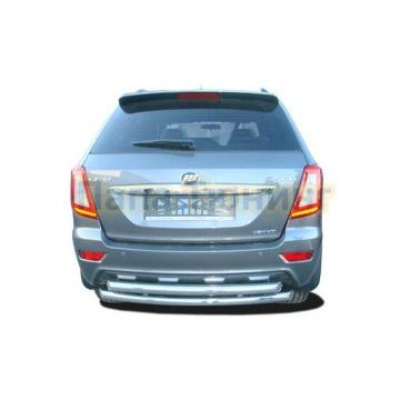 Защита заднего бампера (радиус) двойная d60/53 для Lifan X60 2011-2016 Защита заднего бампера (радиус) двойная d60/53 для Lifan X60 2011-2016