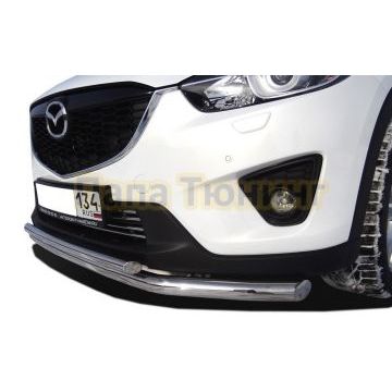 Защита переднего бампера двойная d60/42 для Mazda СХ-5 2013-2017