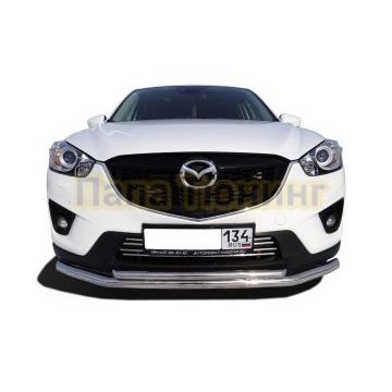 Защита переднего бампера двойная d60/42 для Mazda СХ-5 2013-2017
