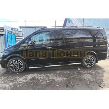 Пороги труба с проступью Папа Тюнинг d76 для MERCEDES-BENZ VITO 2005-2010, 2010-2014(рестайлинг)