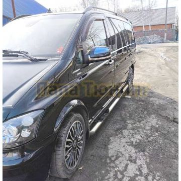 Пороги труба с проступью Папа Тюнинг d76 для MERCEDES-BENZ VITO 2005-2010, 2010-2014(рестайлинг)