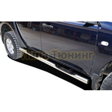 Пороги труба с проступью d76 для Mitsubishi L200 2019-
