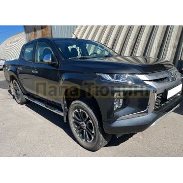 Пороги труба с проступью d76 для Mitsubishi L200 2019-