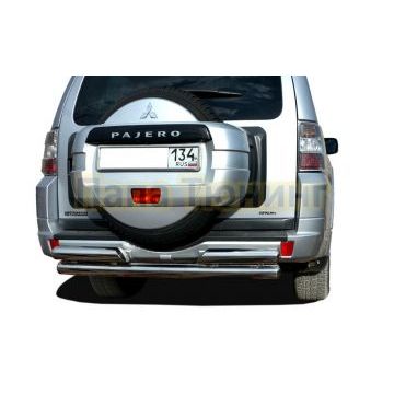 Защита заднего бампера двойная d76/76 для Mitsubishi Pajero 4 2006-2017 Защита заднего бампера двойная d76/76 для Mitsubishi Pajero 4 2006-2017