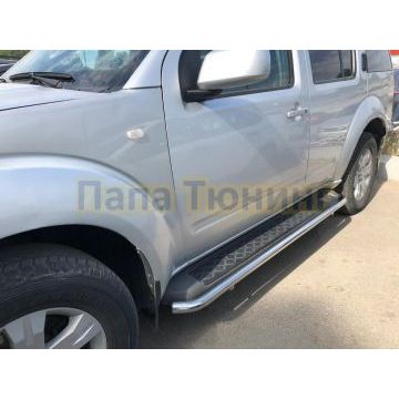Защита штатного порога труба d53 для Nissan Pathfinder 2004-2010