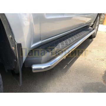 Защита штатного порога труба d53 для Nissan Pathfinder 2004-2010