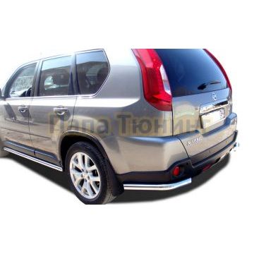 Защита заднего бампера угловая d60 для Nissan X-trail 2004-2007 (Т31)