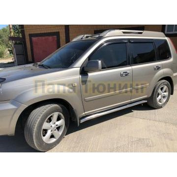 Защита штатного порога труба d60 для Nissan X-trail 2004-2007 (Т30)