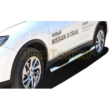 Пороги труба с проступью d76 для Nissan X-trail 2018-