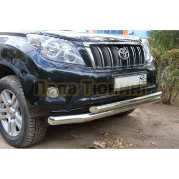 Защита переднего бампера двойная d76/60 Toyota Land Cruiser Prado 150 2009-2013