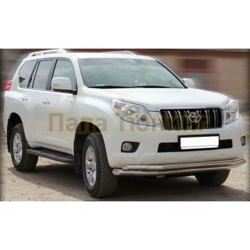 Защита переднего бампера двойная d76/60 для Toyota Land Cruiser Prado 150 2009-2013