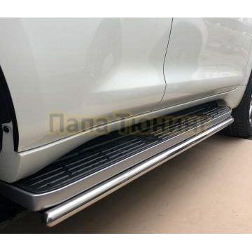 Защита штатного порога d42 для Toyota Land Cruiser Prado 150 Black Onyx 2020-