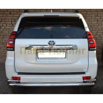 Защита заднего бампера угловая большая d76/42 для Toyota Land Cruiser Prado 150 2010-2014