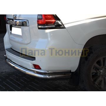 Защита заднего бампера угловая большая d76/42 для Toyota Land Cruiser Prado 150 2010-2014