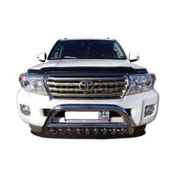 Защита переднего бампера скоба низкая + «акула» d76/60/42 для Toyota Land Cruiser 200 2007-2011 Защита переднего бампера скоба низкая + «акула» d76/60/42 для Toyota Land Cruiser 200 2007-2011