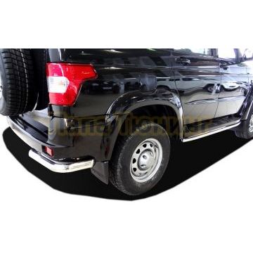 Защита заднего бампера угловая d60 для УАЗ Патриот 2015-2017