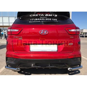 Защита заднего бампера угловая d60 для Hyundai Creta 2016-2021