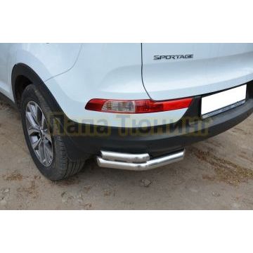 Защита заднего бампера угловая двойная d60/42 для Kia Sportage 2018-2021 Защита заднего бампера угловая двойная d60/42 для Kia Sportage 2018-2021